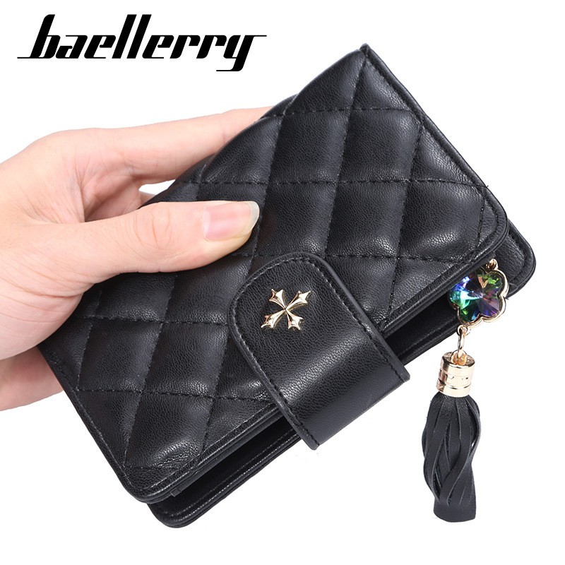 DOMPET WANITA BAELLERRY ORIGINAL HITAM KULIT LIPAT KECIL IMPORT MURAH PREMIUM BRANDED HAYES WA130B5