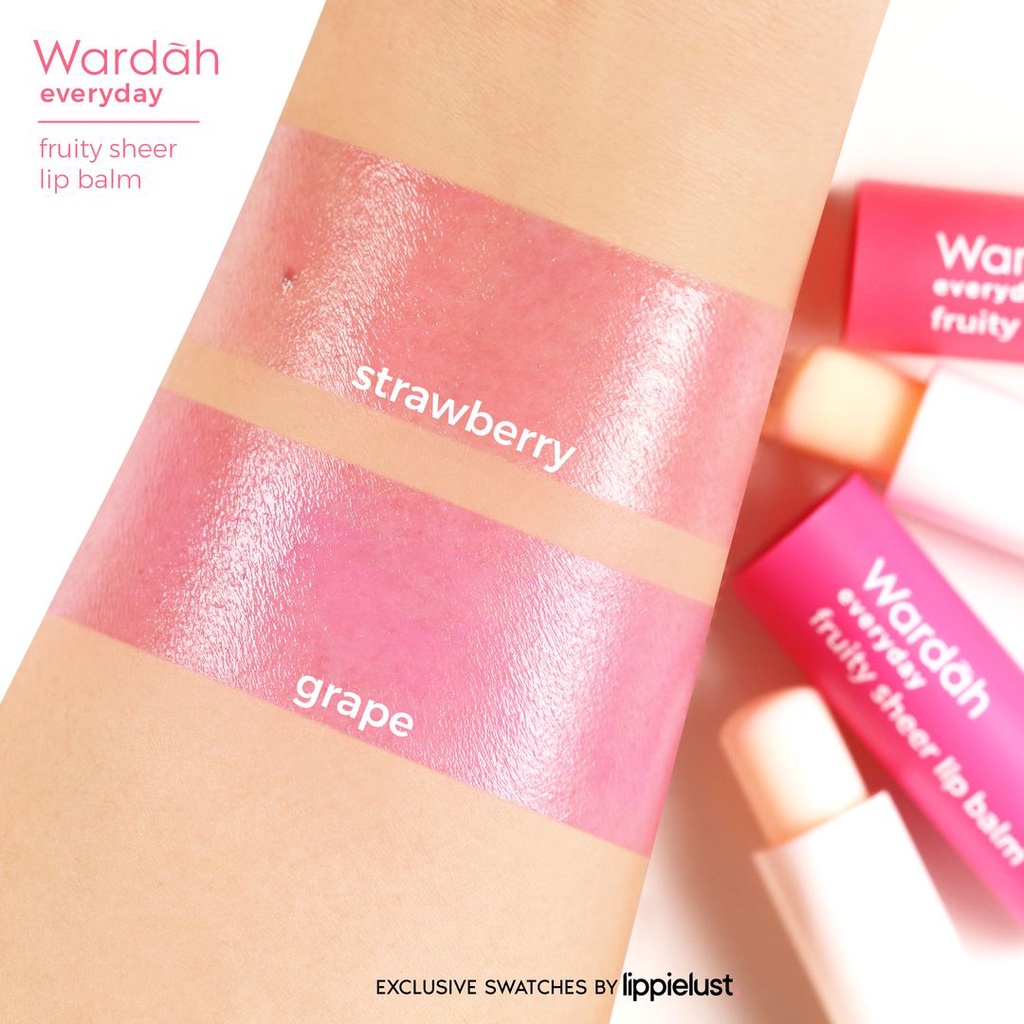 [NEARLY EXP 27/03/2024] Wardah Lip Balm Fruity Sheer Picnic Edition Grape Strawberry 4GR / Perawatan Pelembab Bibir Lipstick Lip Care Melembabkan Vitamin E