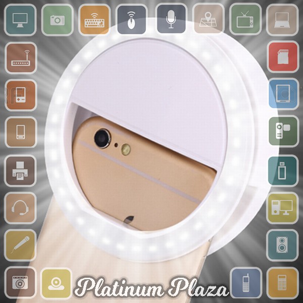 Selfie Spotlight LED Flash Lamp Phone Ring - White`5ZZN08-