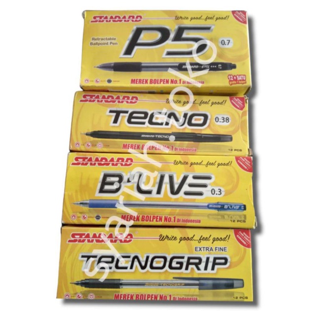 

Bolpen Standard P5 Standard B'Live Standard Tecno Standard Technogrip perpcs
