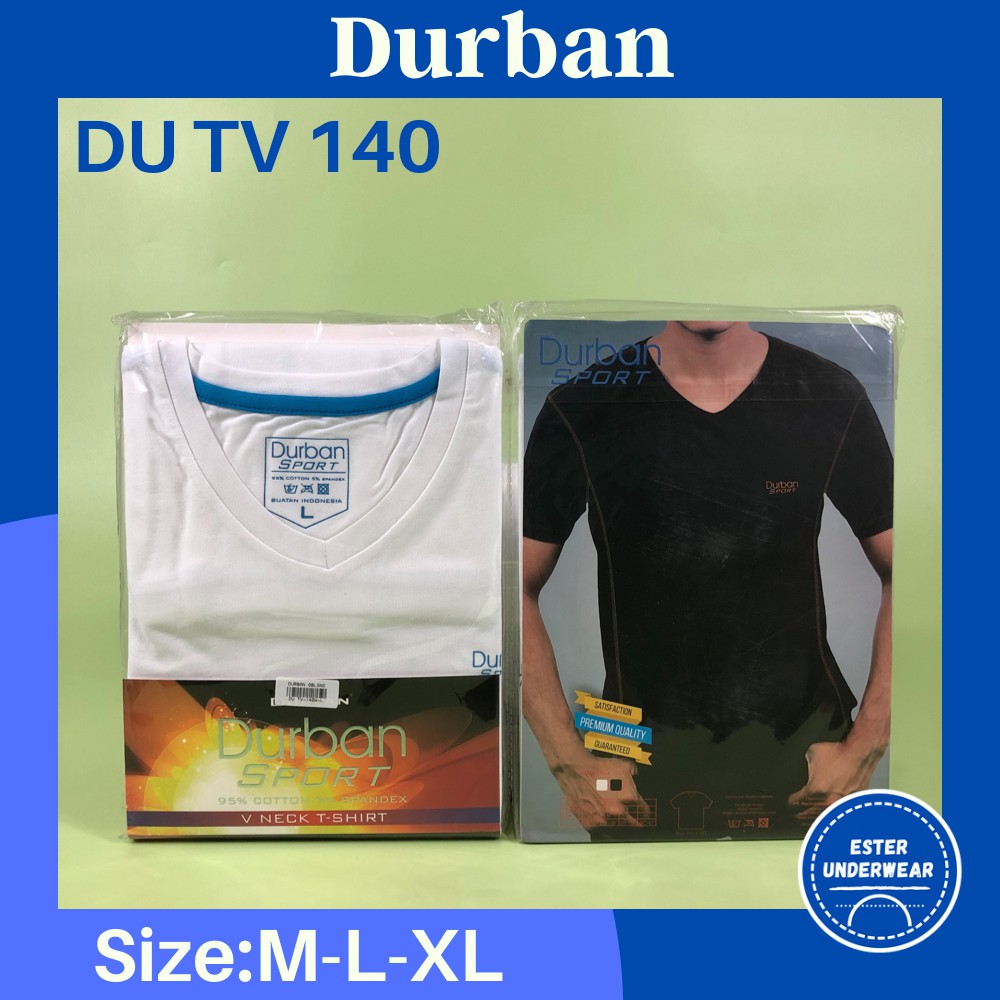 KAOS OBLONG DURBAN V-NECK DU TV 140 B/W  ISI-1 PCS