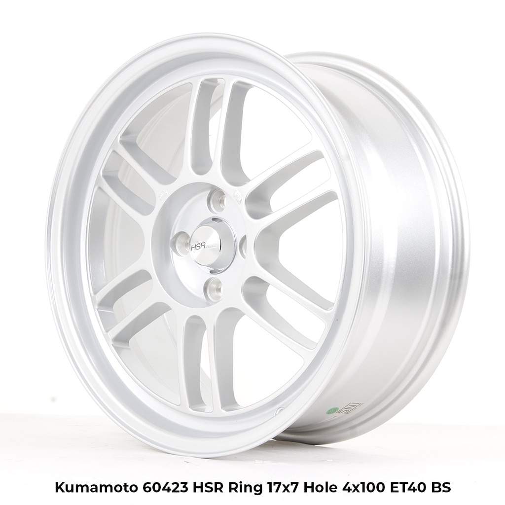 velg mobil racing KUMAMOTO 60423 HSR R17X7 H4x100 ET40 SILVER