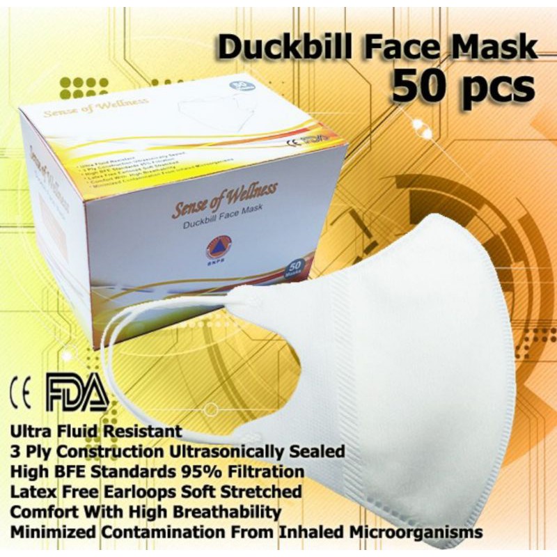 Masker Duckbill 3Ply Isi 50 Disposable Duckbill Earloop - Masker Medis Surgical Mask