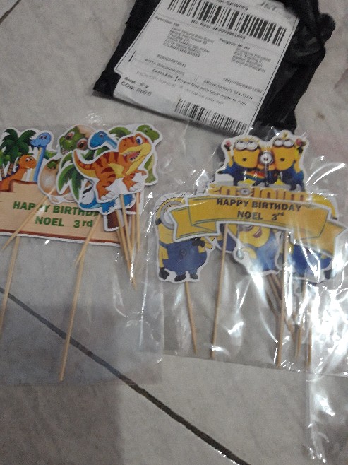 Topper Cake/cupcake Tambah Nama, Hiasan Kue Ulang Tahun, Dinosaurus