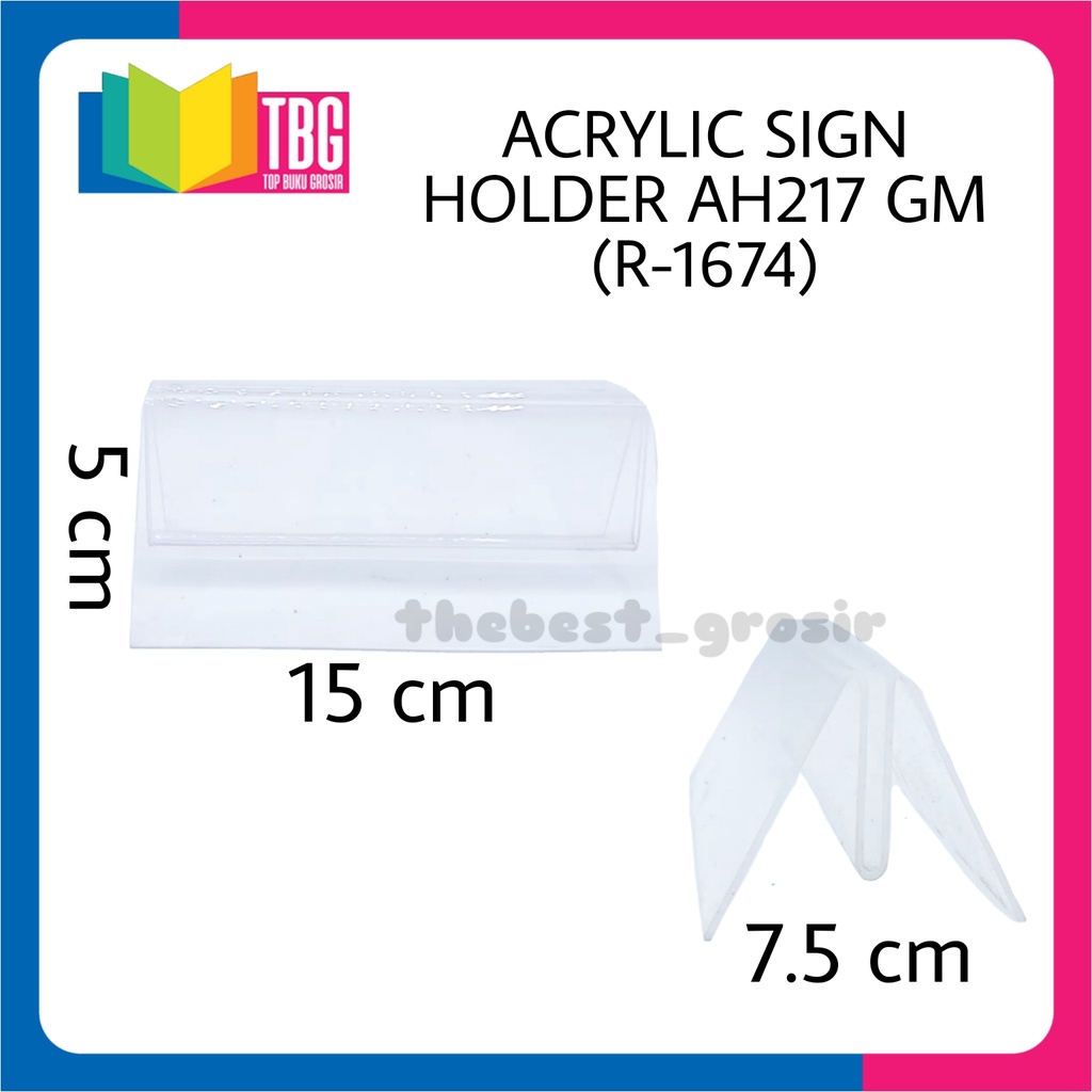 

1 PCS ACRILIC SIGN HOLDER AH217 GM / DISPLAY AKRILIK / PAPAN NAMA MEJA (R-1674)