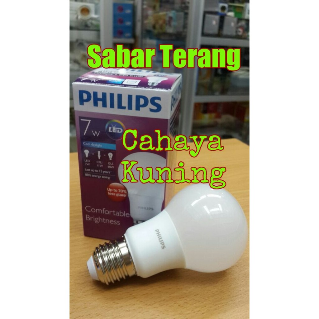 Lampu bohlam LED PHILIPS KUNING 7watt, 7 watt, 7w