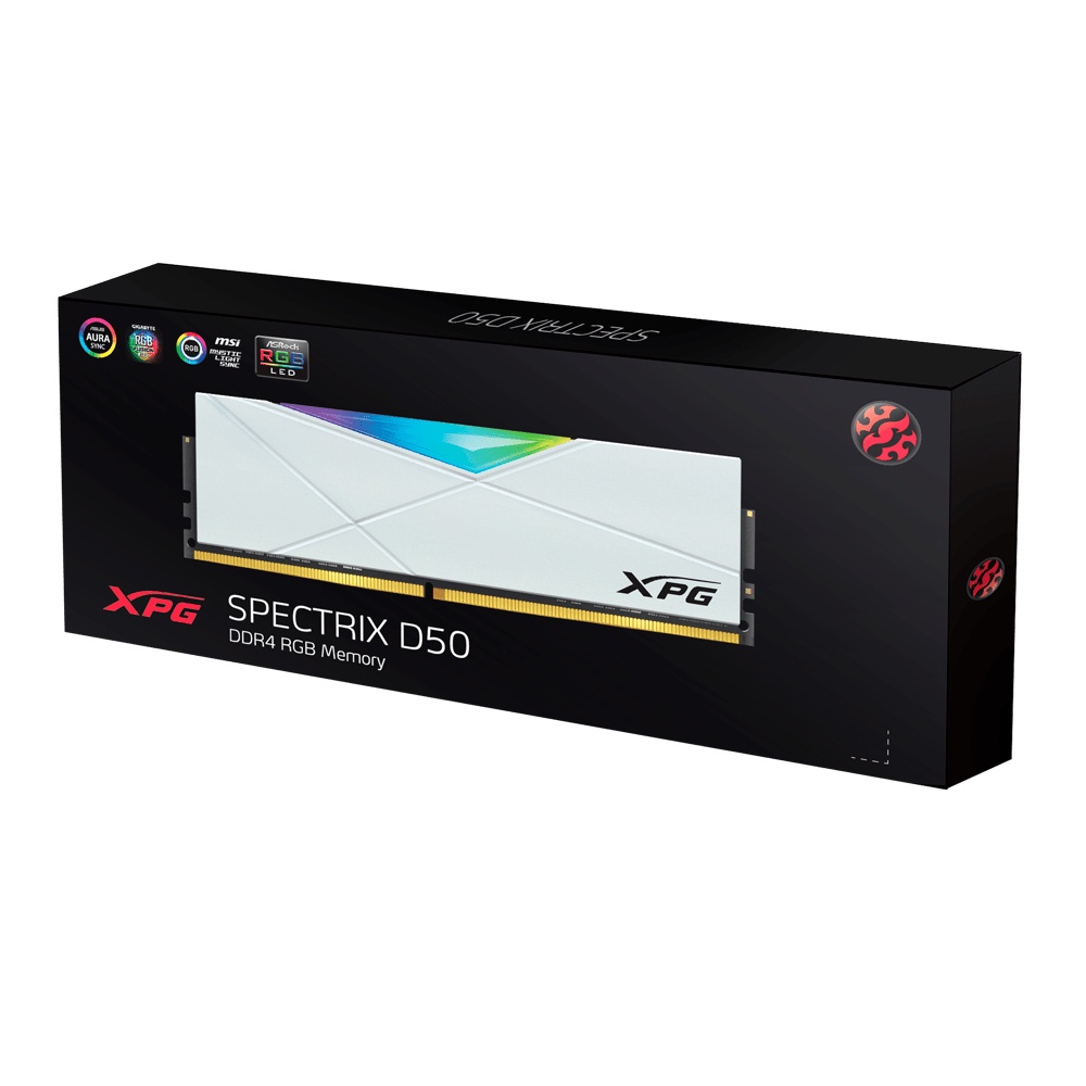XPG SPECTRIX D50 RGB 16GB (2x8GB) DDR4 3600MHz (GREY / WHITE) RESMI 3600