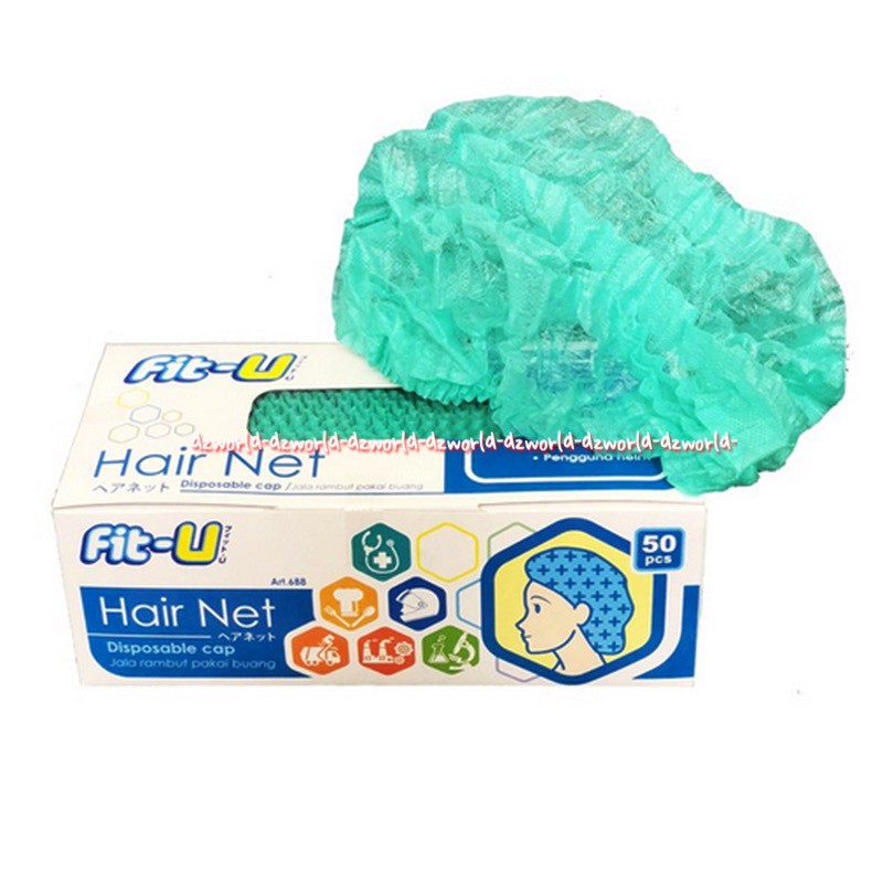 Fit U Hair Net Disposable Cap 50pcs Hair Cap Penutup Kepala Rambut