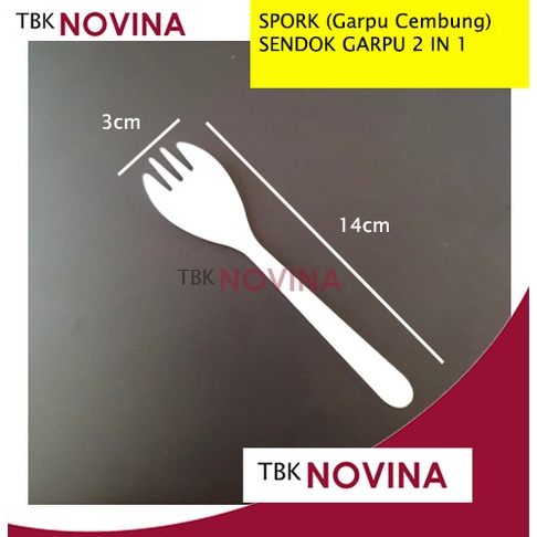 [50 / 100pcs] SPORK Sendok Garpu Plastik Steril / Sendok Garpu 2in1 / Sendok Makan Garpu Makan