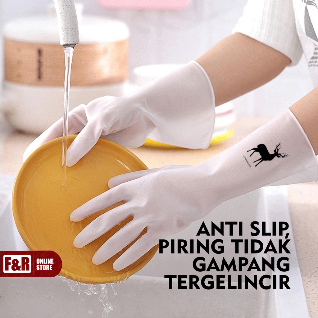 Sarung Tangan Karet Sarung Tangan Cuci Piring Sarung Tangan Kebun Anti Air Tebal Latex Rubber Glove