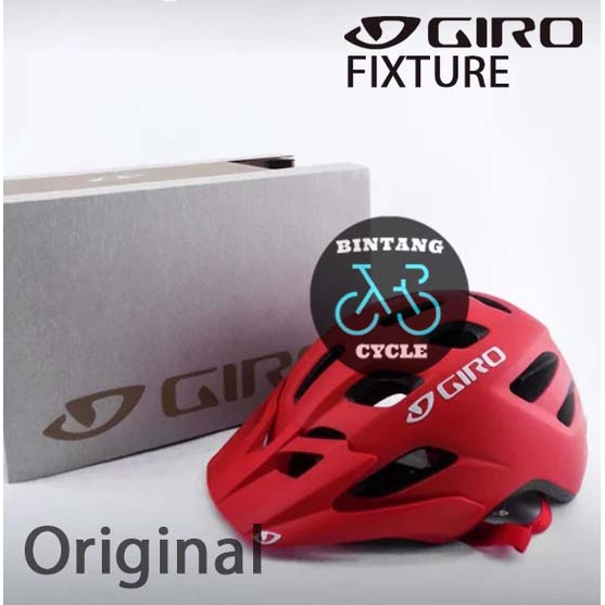Helm Giro Fixture MAT TRIM RED - Helm Sepeda MTB