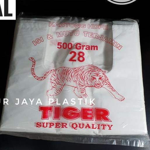 

❀ [ P 28 - TIGER ] PLASTIK KANTONG KRESEK HD PUTIH SUSU TEBAL 28 ➸