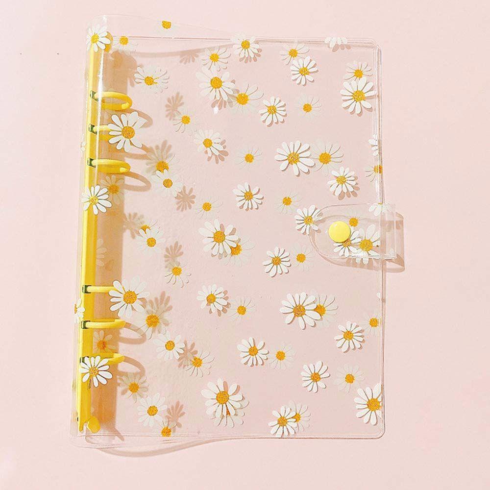 【 ELEGANT 】 Daisy Notebook Binder Kawaii School Supplies 6 Hole Journal Binder A6 A5 Student Stationery Notebook Cover