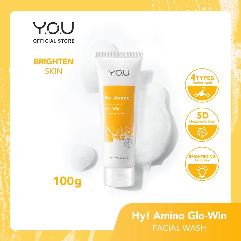 Y.O.U Hy! Amino Glo - Win Brightening Facial Wash - 100gr