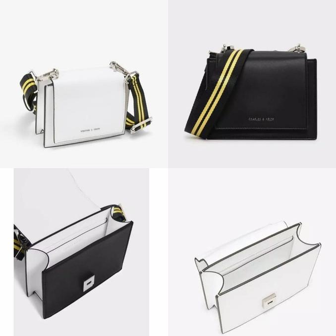 TAS CK Nylon Original tas charles and keith selempang nylon tas wanita - Putih
