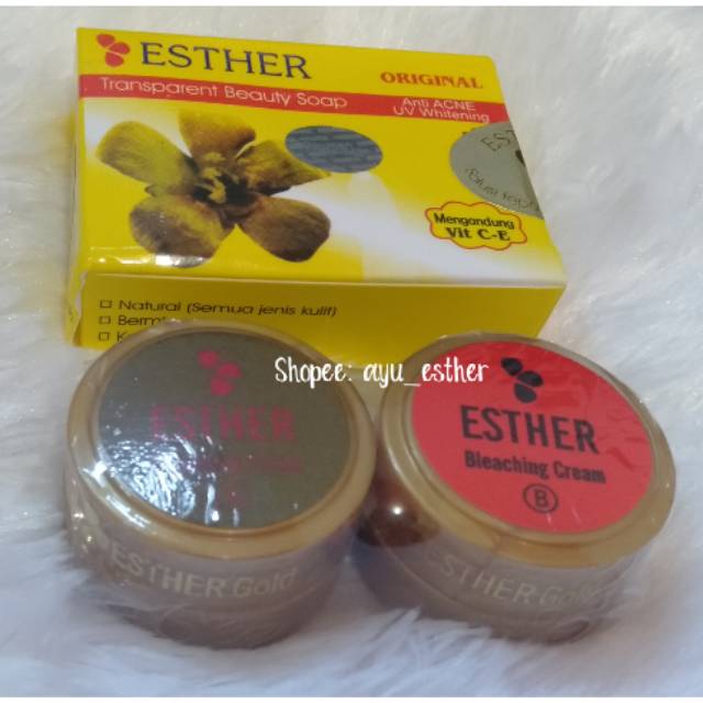 Esther gold bleaching pot cokelat + sabun