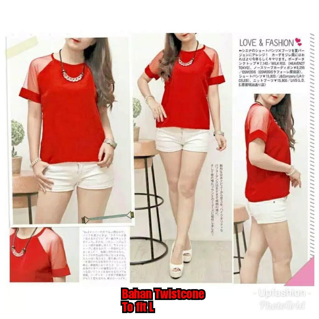 SARA TILE RED / BLOUSE TERMURAH