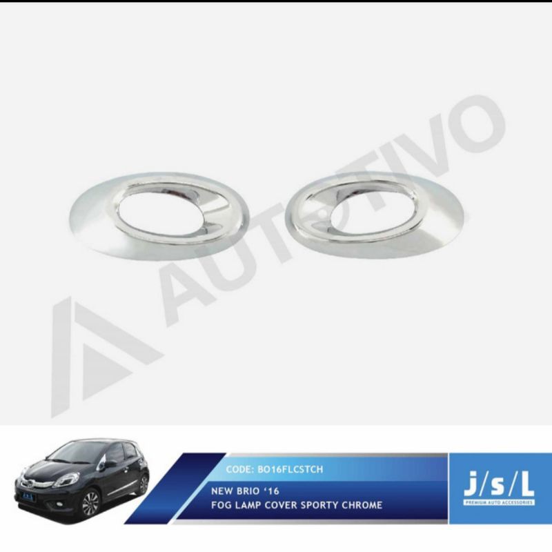 cover foglamp new Brio sporty chrome jsl