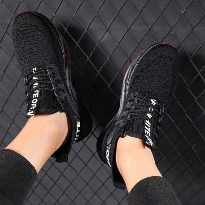 Sepatu Fashion Import Running Black Red