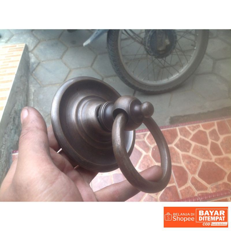 Handle / ring pull / tarikan pintu gebyok kuningan antik GBY 066 Termurah