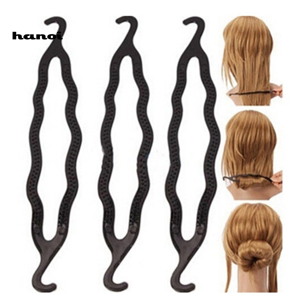 Han_ 4Pcs / Set Sisir / Loop / Alat Bantu Pembuat Sanggul / Kepang Rambut DIY Untuk Wanita