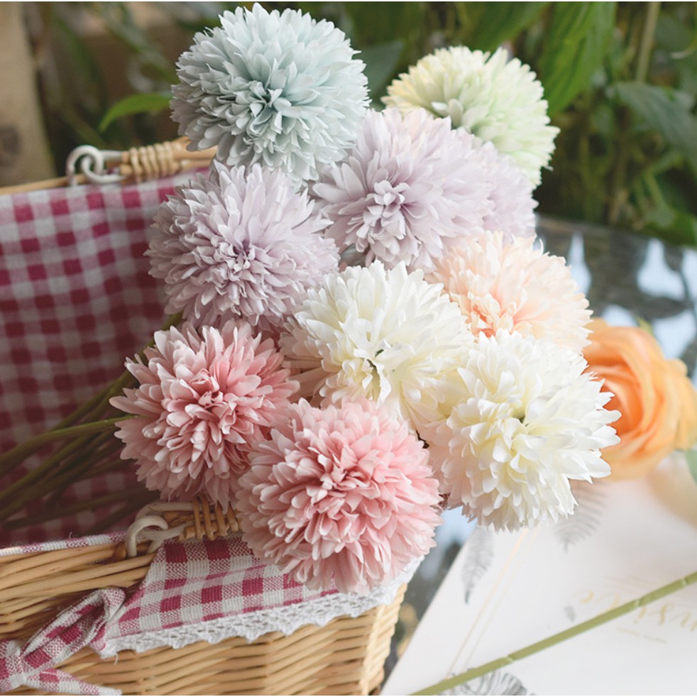 Dandelion Bunga Sutra Bunga Eceng untuk Pesta Pernikahan Rumah Hotel Dekorasi 1 Pcs 29cm