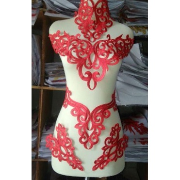 Pondok Gede Store Bordir Tasik Ratu Merah Tempel Renda Lace Embroidery