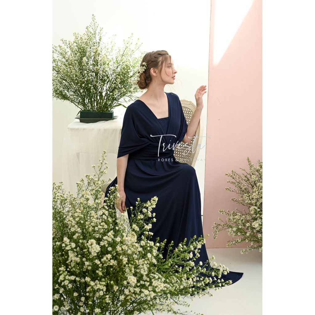 MAXI | NAVY | MULTIWAY INFINITY CONVERTIBLE DRESS | FREE KEMBEN &amp; SPECIAL LONG SCRAFT | DRESS LILIT