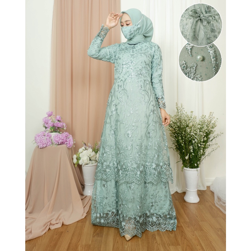 Gamis Tulle Tingkat / Kebaya Gamis Modren / Kebaya Modren / Gamis Tingkat / Gamis Busui / Gamis