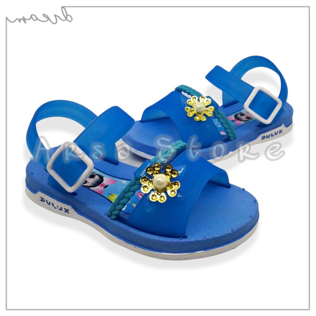 Sandal Jelly Baby LOL Anak Perempuan Import / Sendal Karet Anak Cewek Motif Kembang Manik Mutiara