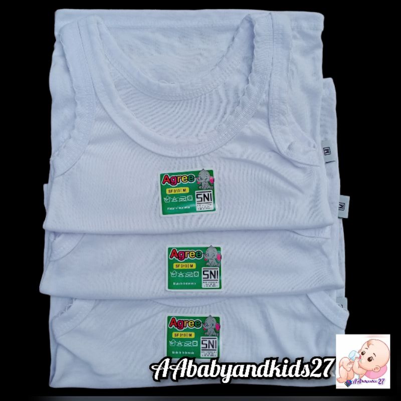 GROSSIR AGREE SF019 6PC Singlet Bayi dan Anak Ukuran M L XL SNI Nyaman Berkualitas-Kaos Dalam Murah