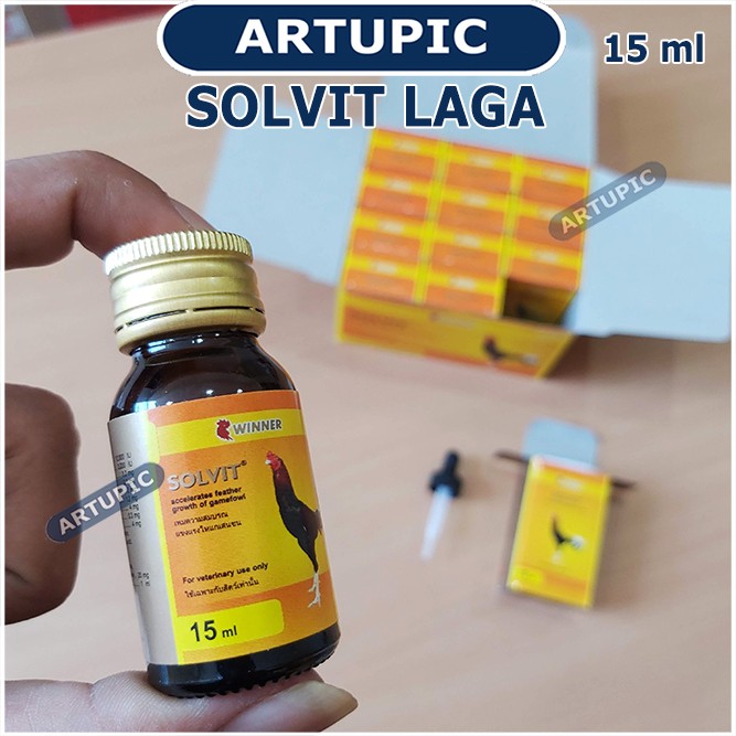 Solvit Laga 15 ml Winner Vitamin Ayam Laga Rontok Bulu Anti Stress Daya tahan tubuh ayam aduan