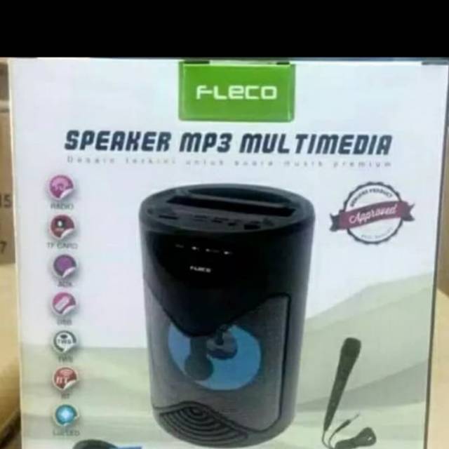 Speaker Bluetooth LED Fleco F418 Free mix karaoke