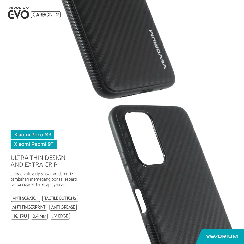 VEVORIUM EVO CARBON Xiaomi Redmi 9T Poco M3 Soft Case Softcase