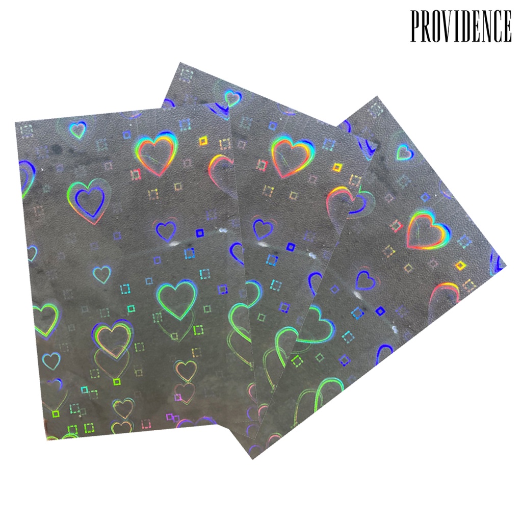 Providence 3pcs / Set Stiker Kuku Motif Hati Aurora Efek Holografik Untuk Nail Art / Manicure Diy