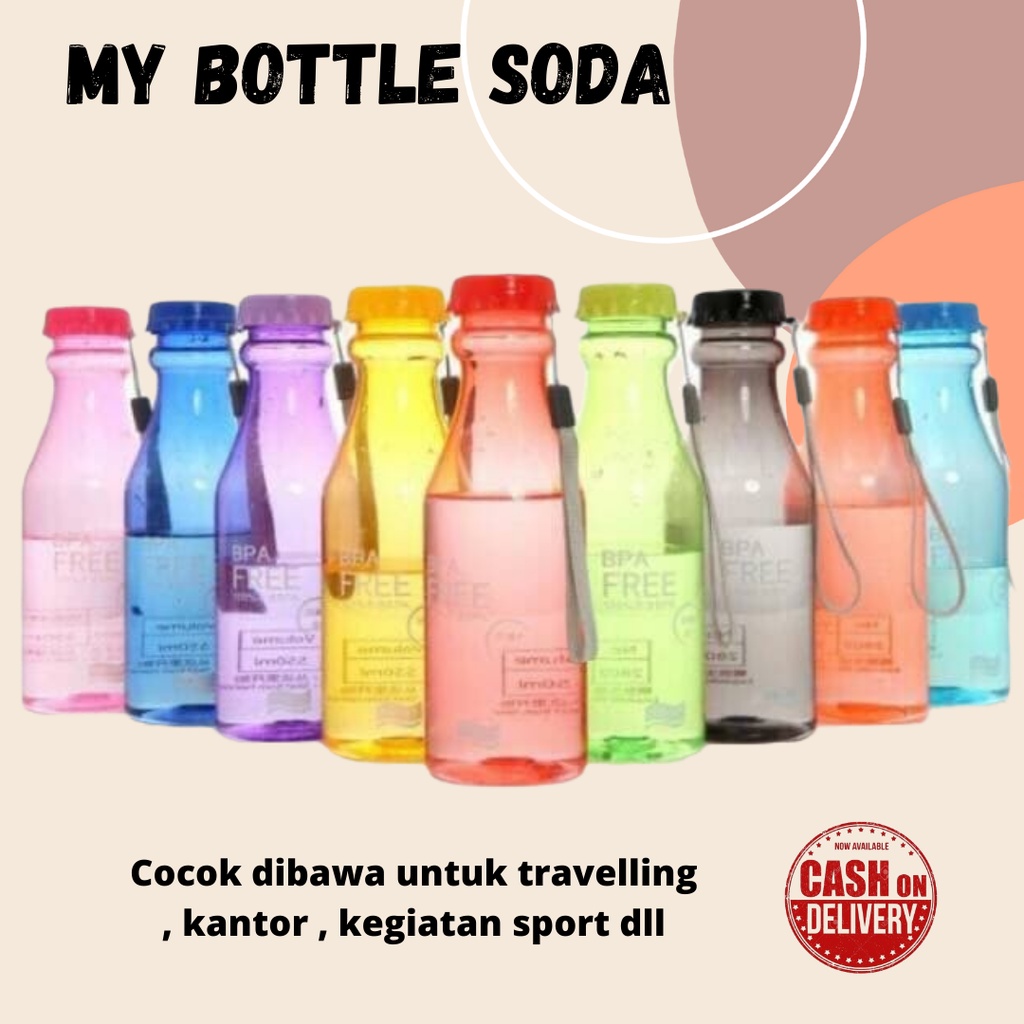 [GRATIS BUBBLE] BOTOL AIR 100 % BPA FREE / BOTOL SODA / BOTOL MINUM 500 ml / MY BOTTLE SODA