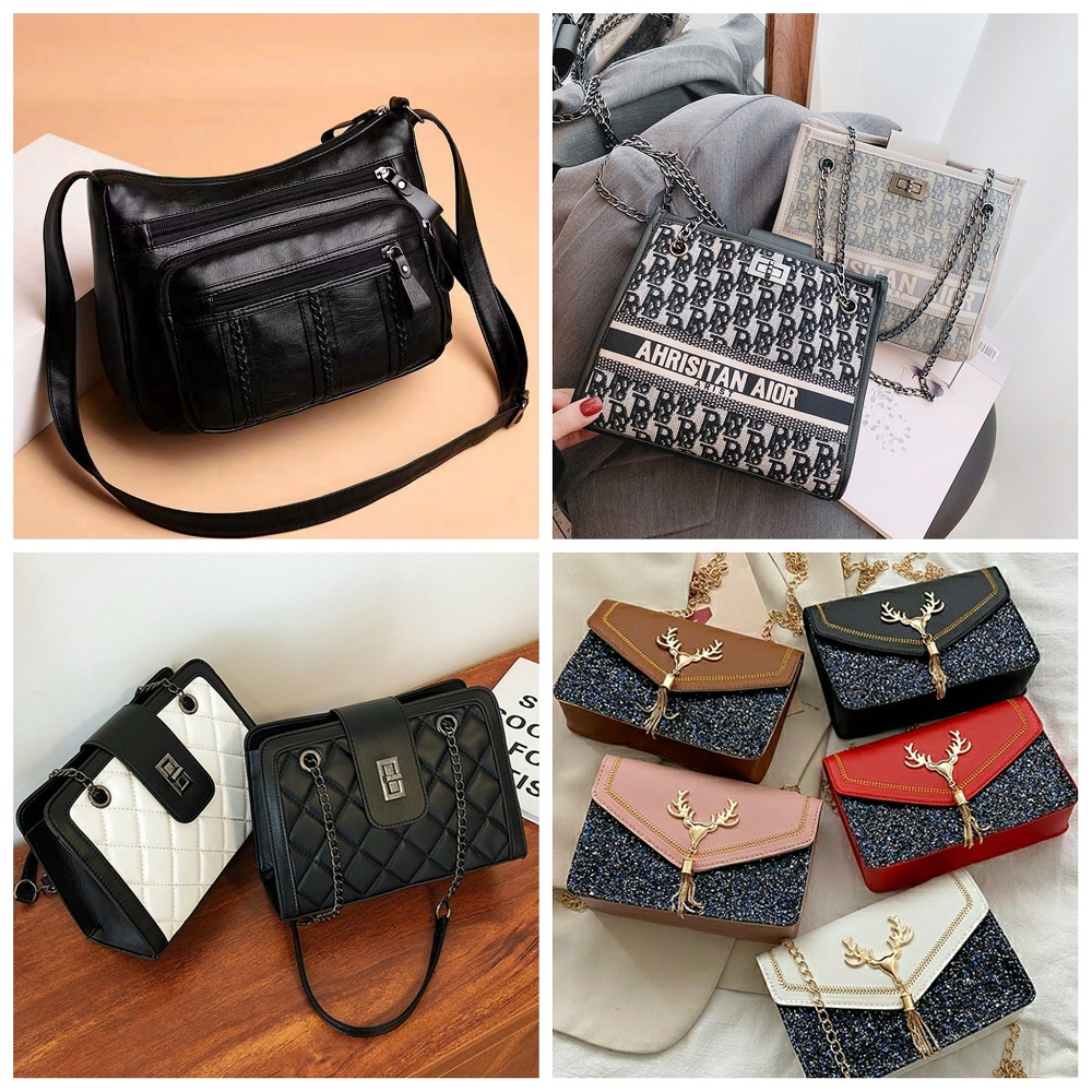 Grosir Tas Selempang Wanita Tas Hp handbag bahan kulit kanvas messenger cewe korea jelly mutiara TAS BAHU/TAS Kamera perempuan