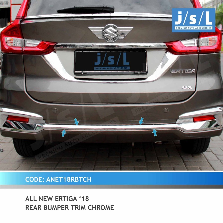 All New Ertiga 2018 Aksesoris JSL List Bemper Belakang Rear Bumper Trim Chrome
