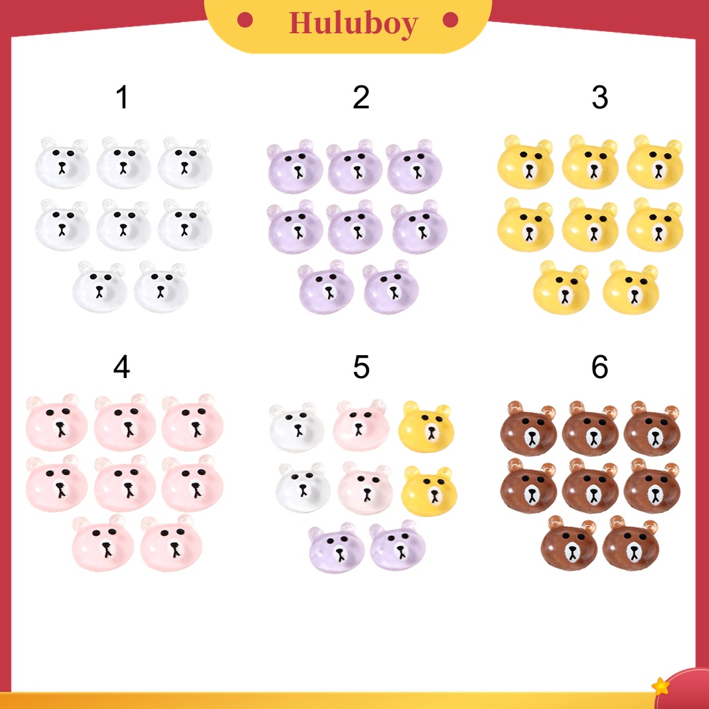 Huluboy Huluboy♡ 8pcs / Kantong Aksesoris Dekorasi Nail Art Universal Bahan Resin