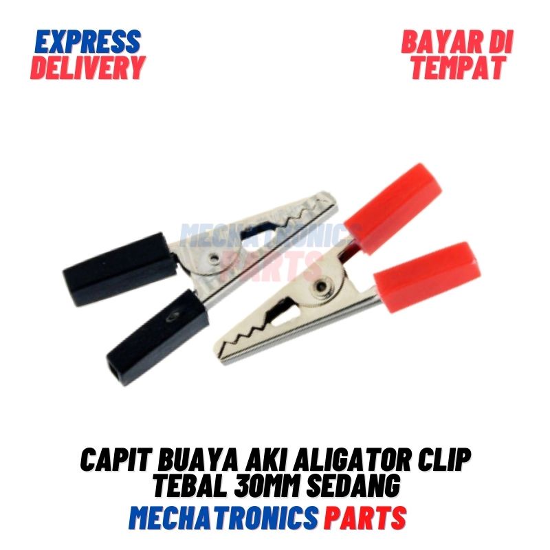 [DEV-9386] CAPIT BUAYA AKI ALIGATOR CLIP TEBAL PEGANGAN KOTAK MERAH HITAM SEDANG 30MM