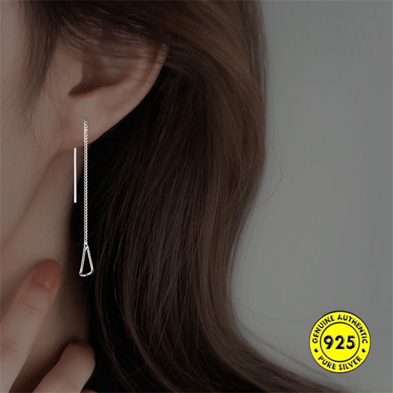 Anting Gantung Panjang Bahan Sterling Silver 925 Untuk Wanita