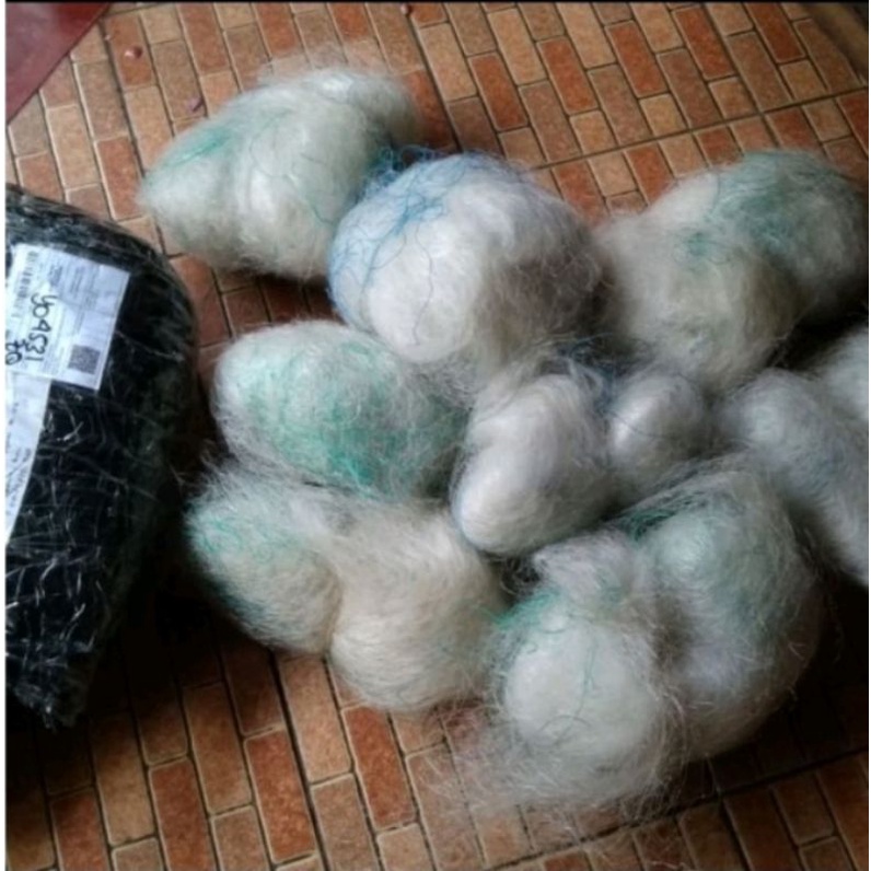 Jaring bekas nelayan media filter kolam aquarium 1kg (bukan serat nilon)