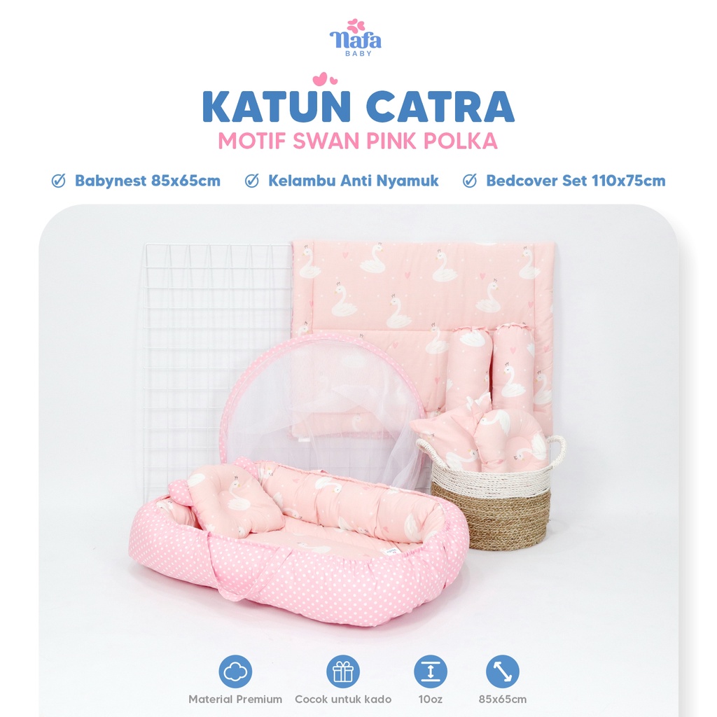 NAFA BABY - READY STOCK Baby Nest Boat + Bedcover Bayi | Perlengkapan Tidur Bayi | All Motif Katun