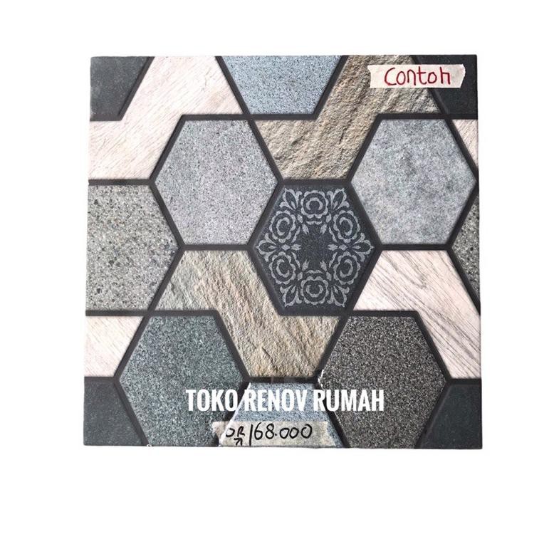 Kode B2889 Keramik Mozaik Hexagon 40x40 Kasar Keramik Lantai Garasi Shopee Indonesia