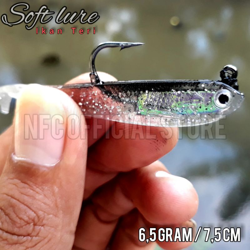 Soft lure Ikan Teri 6,5 gr / 7,5 cm Soft lead Super Killer Rekomendasi untuk ultralight casting