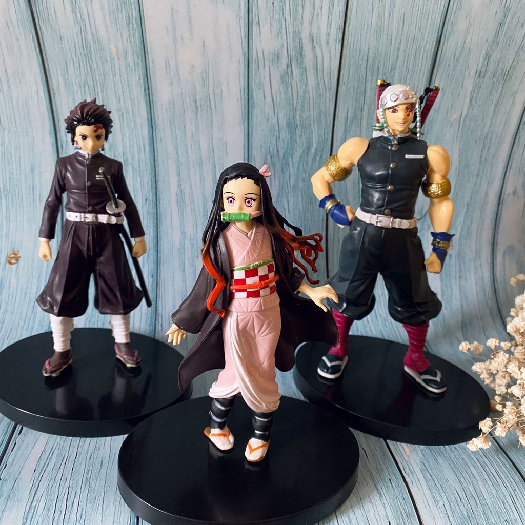 Anime Demon Slayer Figure Kimetsu No Yaiba model Giyuu Zenitsu Rengoku Nezuko Tanjirou Figurine Mainan Dekorasi