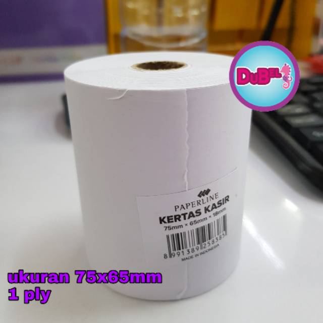 

Kertas Kasir / Register Roll / Tellstruk Paperline 75x65mm 1 rangkap isi 10 roll