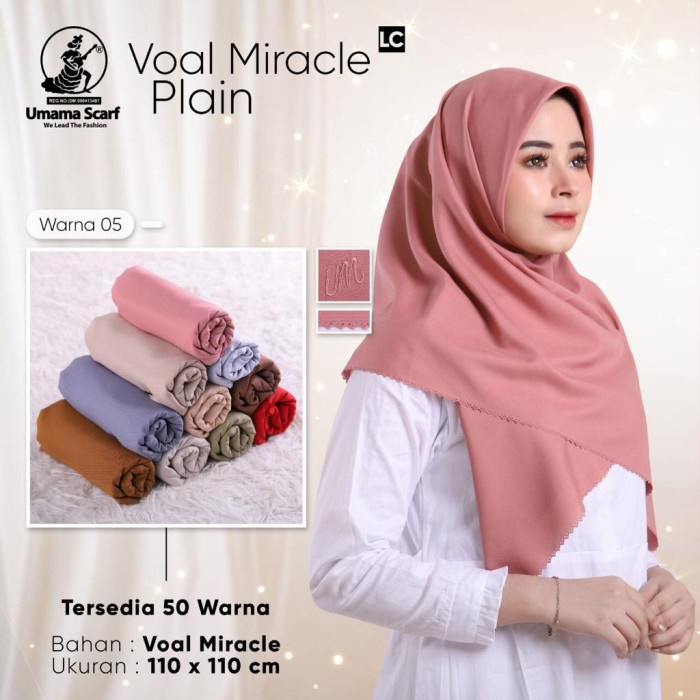 Promo   Jilbab Umama Voal Miracle Plain LC   Hanya di shopee