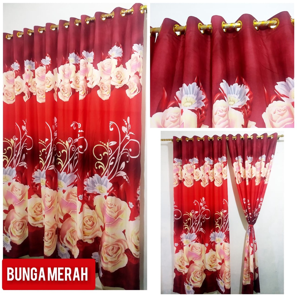 Gorden Emboss Smokring Motif Cantik 12 Lubang Ring Ukuran 135x230cm