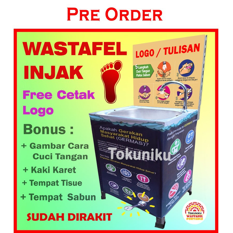 PRE ORDER - Wastafel Injak Ekonomis Wastafel Portable Pedal